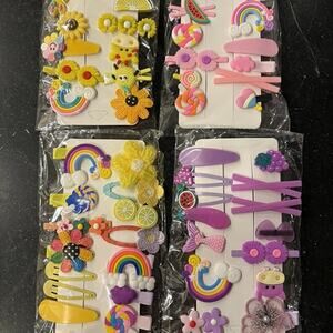 56PCS Toddler Hair Accessories Set: Colorful Rainbow Barrettes, Pins,